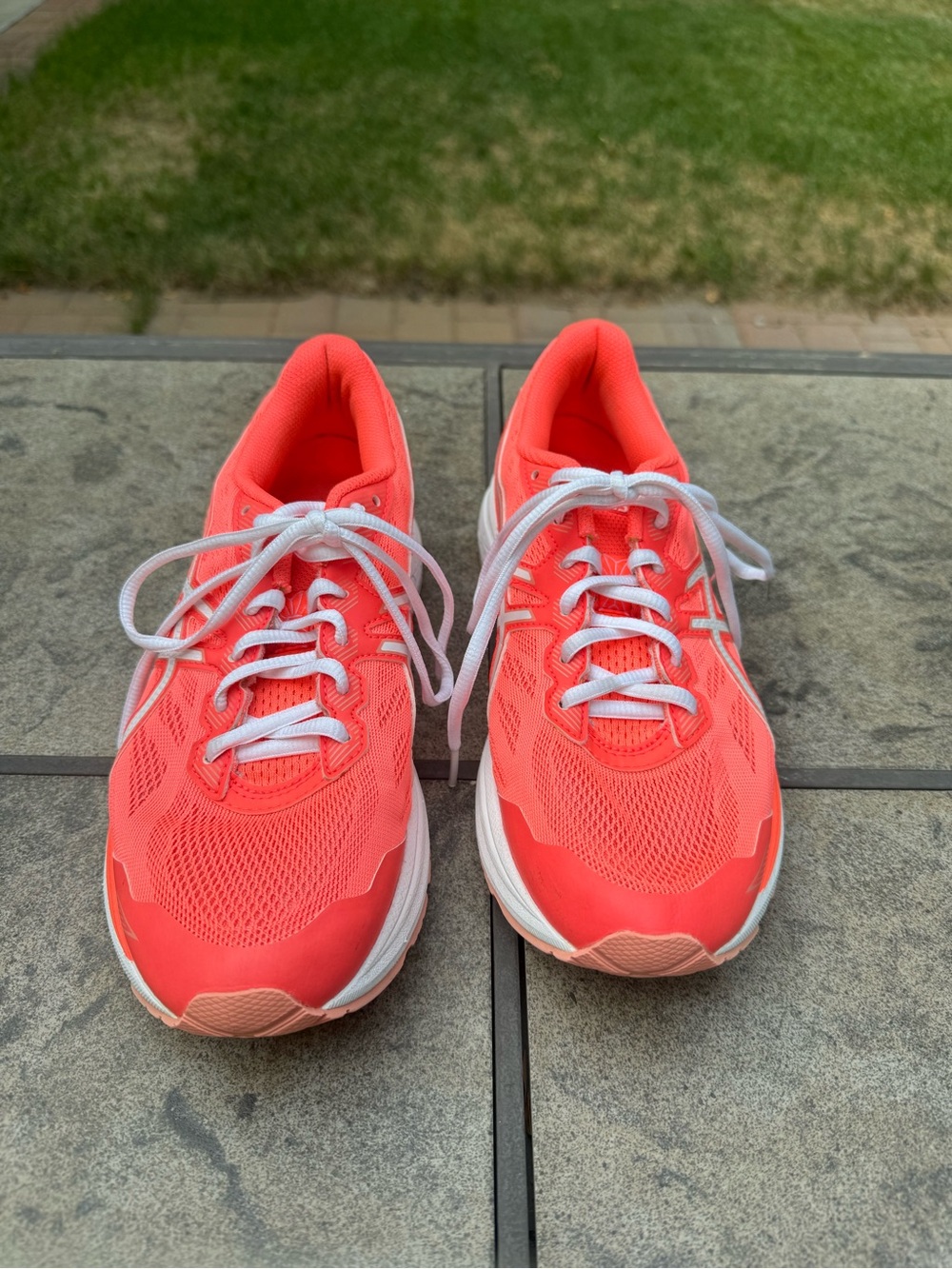 Asics GT 1000 Women's Bright Coral Running Sneakers with White Laces